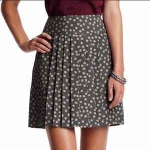 Loft pleated polka dot skirt